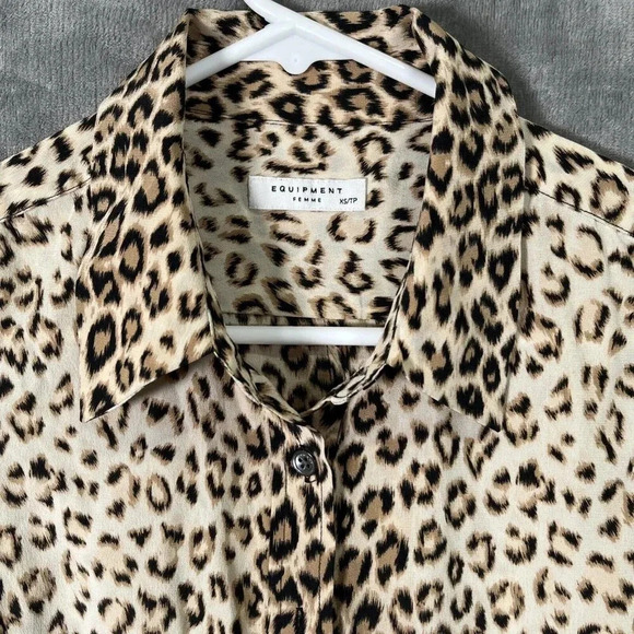 Equipment Lucida Sleeveless Leopard Print Dress XS Button Down Cheetah Print - Picture 2 of 6